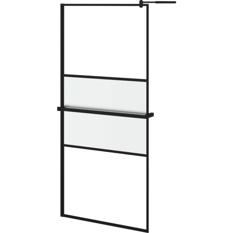 Vidaxl - Paroi de douche avec étagère Noir 100x195cm Verre ESG&Aluminium
