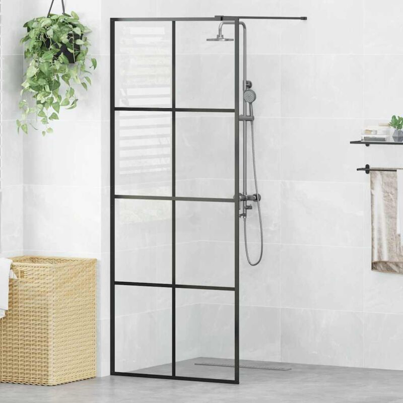Vidaxl - Paroi de douche avec verre esg transparent 80x195 cm Noir
