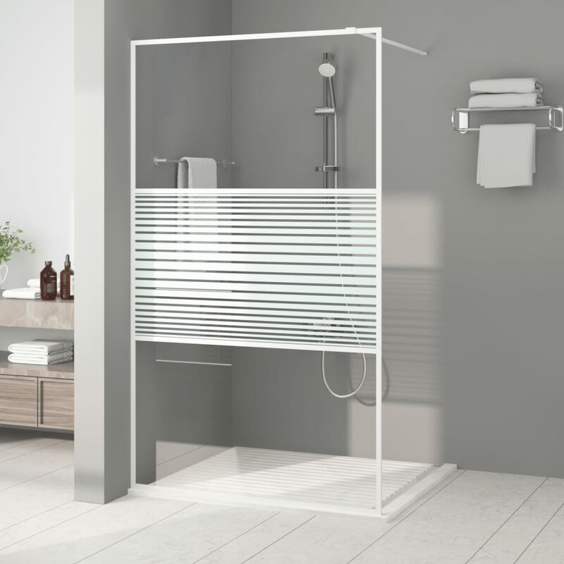 Vidaxl - Paroi de douche Blanc 115x195 cm Verre esg transparent