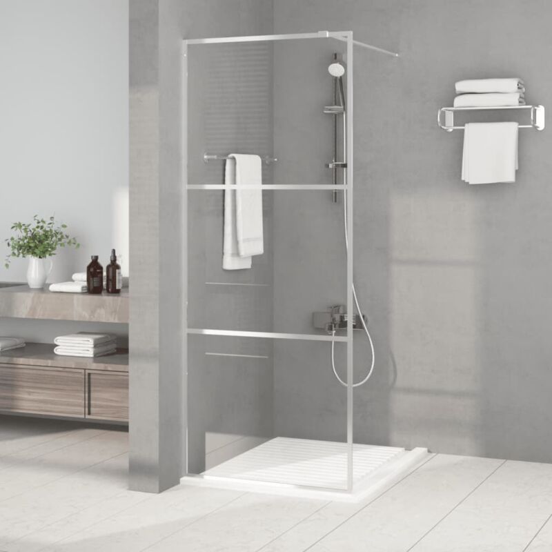Vidaxl - Paroi de douche Argenté 80x195 cm Verre esg transparent
