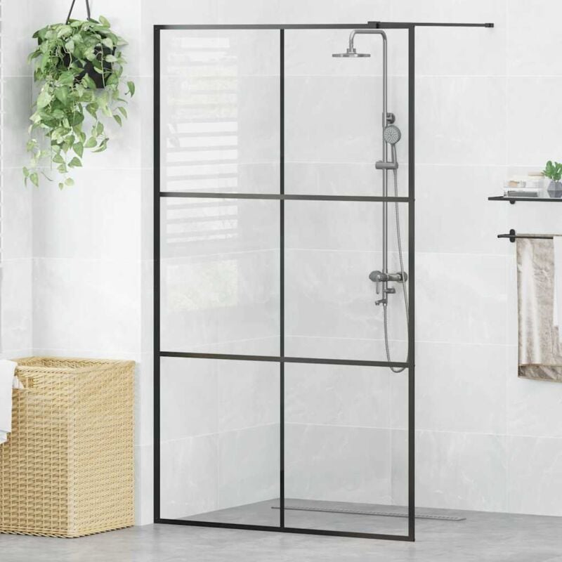 Vidaxl - Paroi de douche avec verre esg transparent 115x195 cm Noir