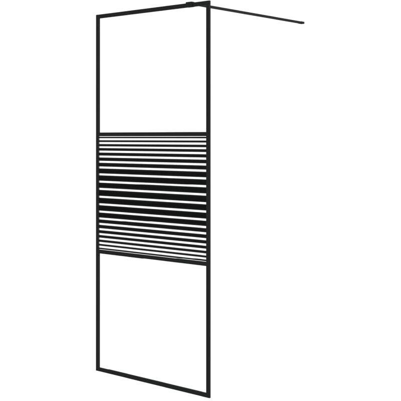 Vidaxl - Paroi de douche Noir 80x195 cm Verre esg transparent