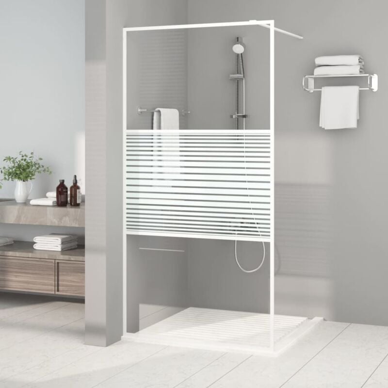 Vidaxl - Paroi de douche Blanc 100x195 cm Verre esg transparent