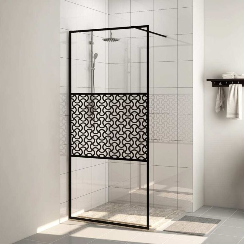 Vidaxl - Paroi de douche avec verre esg transparent 100x195 cm Noir
