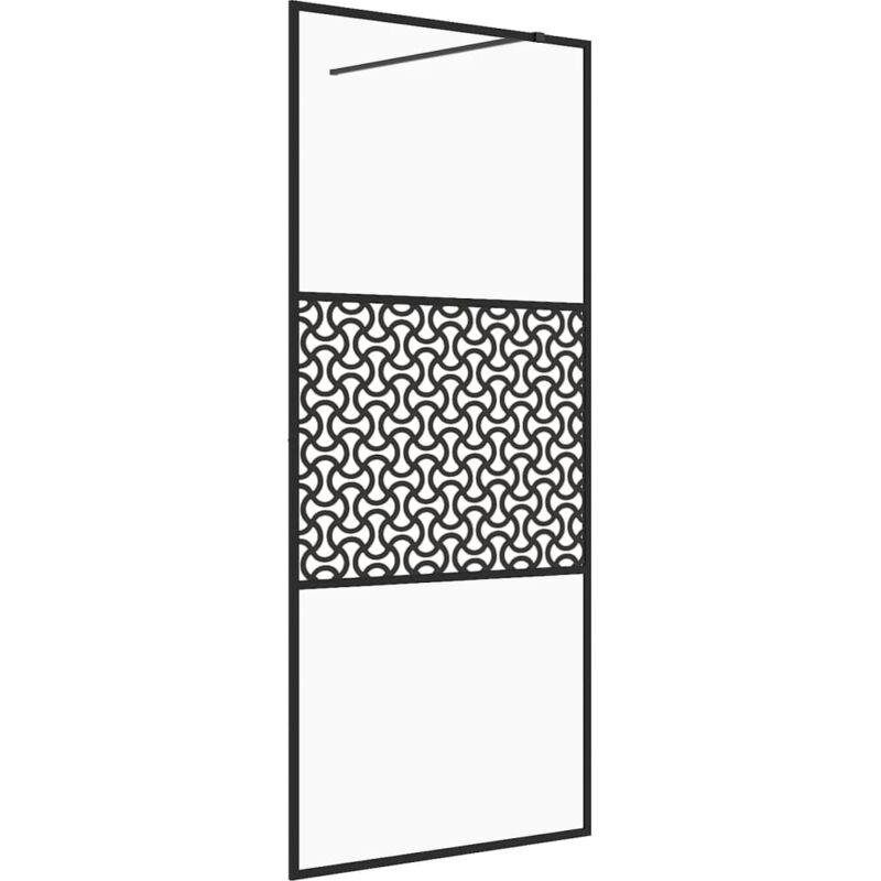 Vidaxl - Paroi de douche avec verre esg transparent 90x195 cm Noir