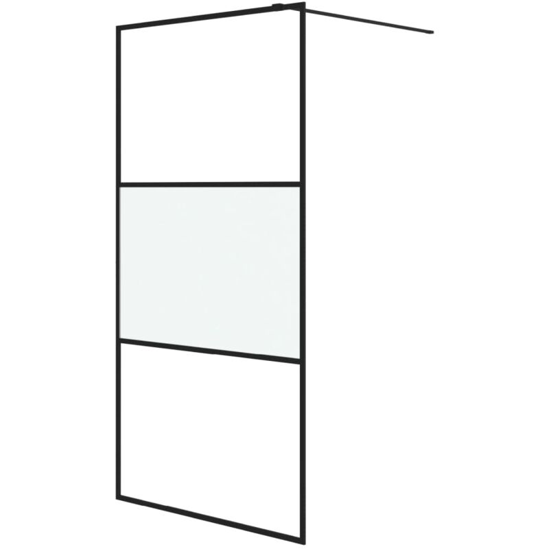 Vidaxl - Paroi de douche Noir 100x195 cm Verre esg demi-dépoli