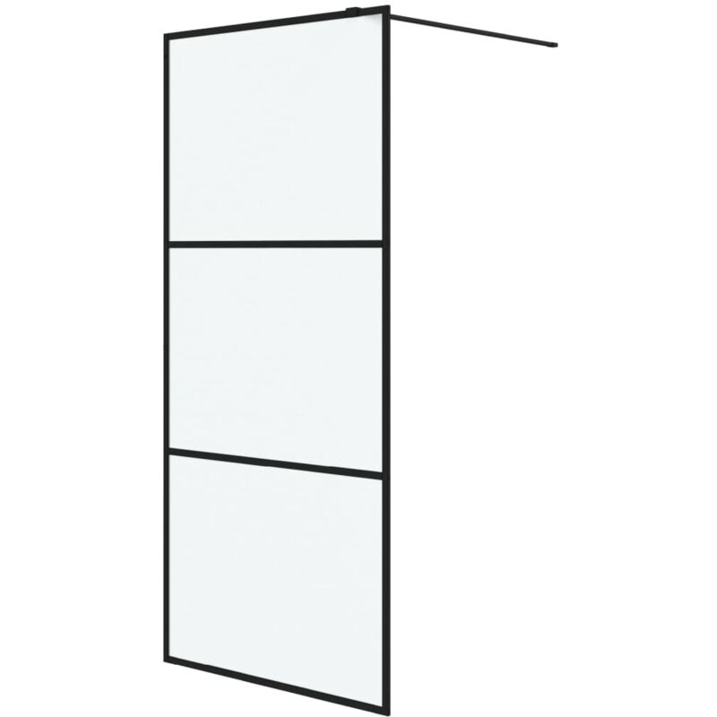 Vidaxl - Paroi de douche Noir 90x195 cm Verre esg dépoli