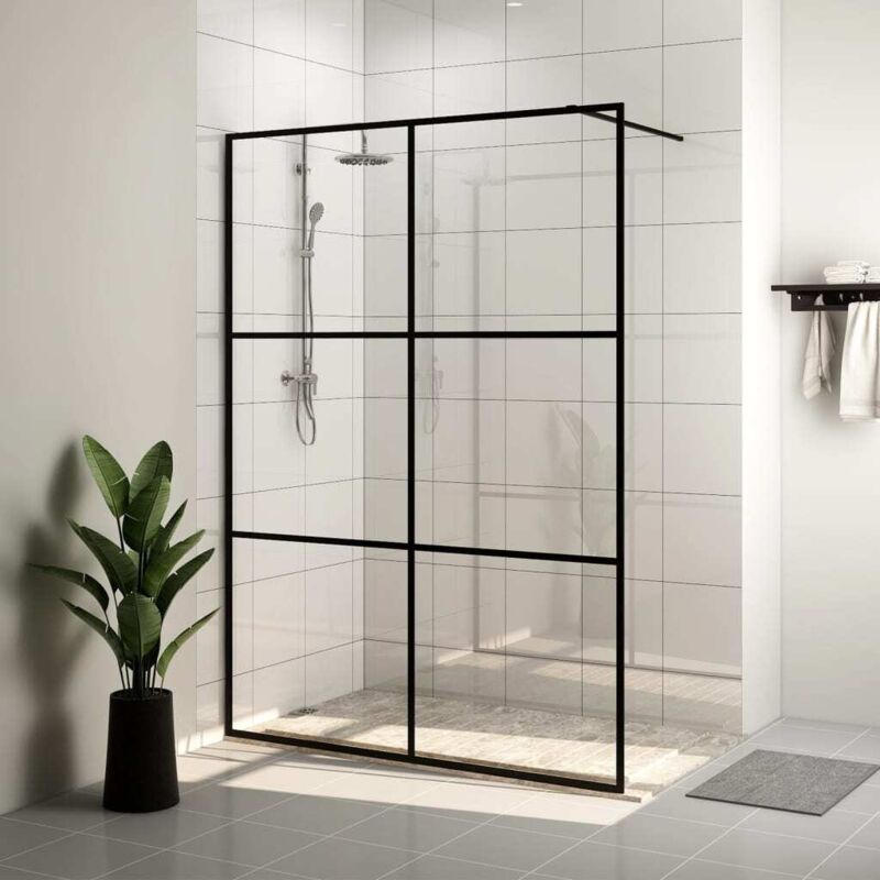 Vidaxl - Paroi de douche avec verre esg transparent 140x195 cm Noir
