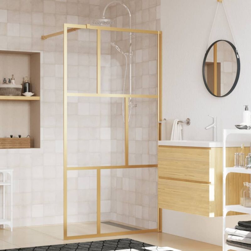 Paroi de douche avec verre esg transparent doré 100x195 cm, ASAF44529 design in