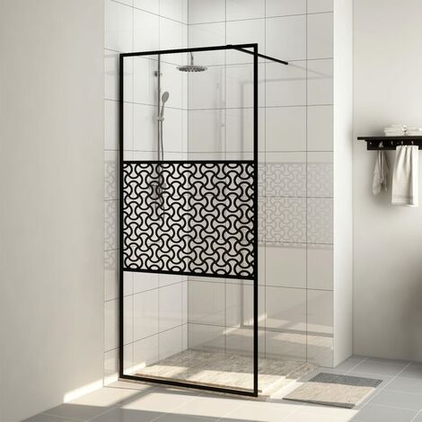 Paroi de douche avec verre - Paroi de baignoire Moderne ESG transparent 80x195 cm Noir BV775960 - BonneVie