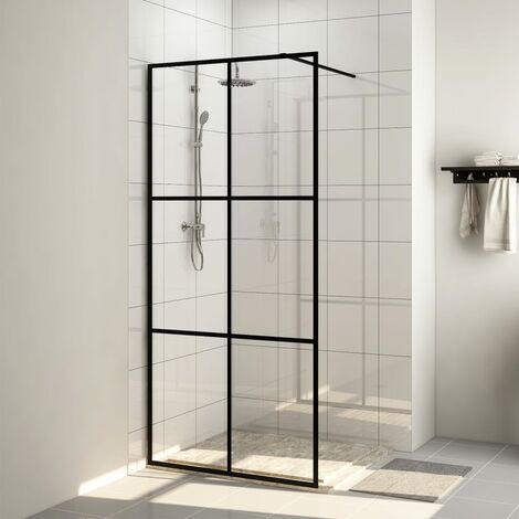 Paroi de douche avec verre - Paroi de baignoire Moderne ESG transparent 80x195 cm Noir BV879087 - BonneVie