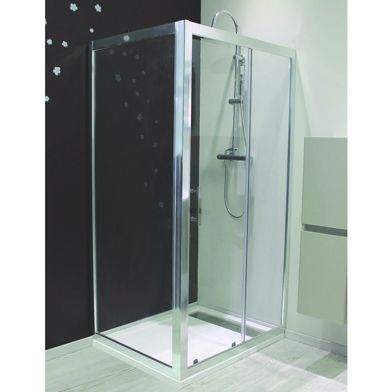 Façade EKLA - Retour fixe - Finition Chromé - 80x185cm