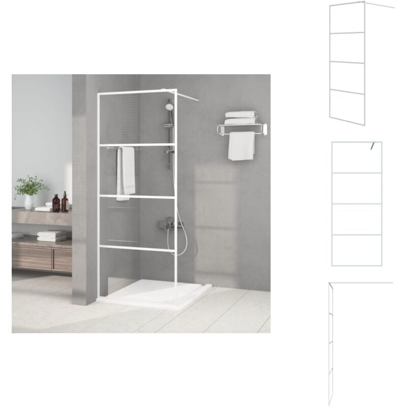 Vidaxl - Paroi de douche Blanc 80x195 cm Verre esg transparent - Pare Brise De Douche - Mur De Douche - Cabine De Douche - Douche Vitrée - Pare-brise
