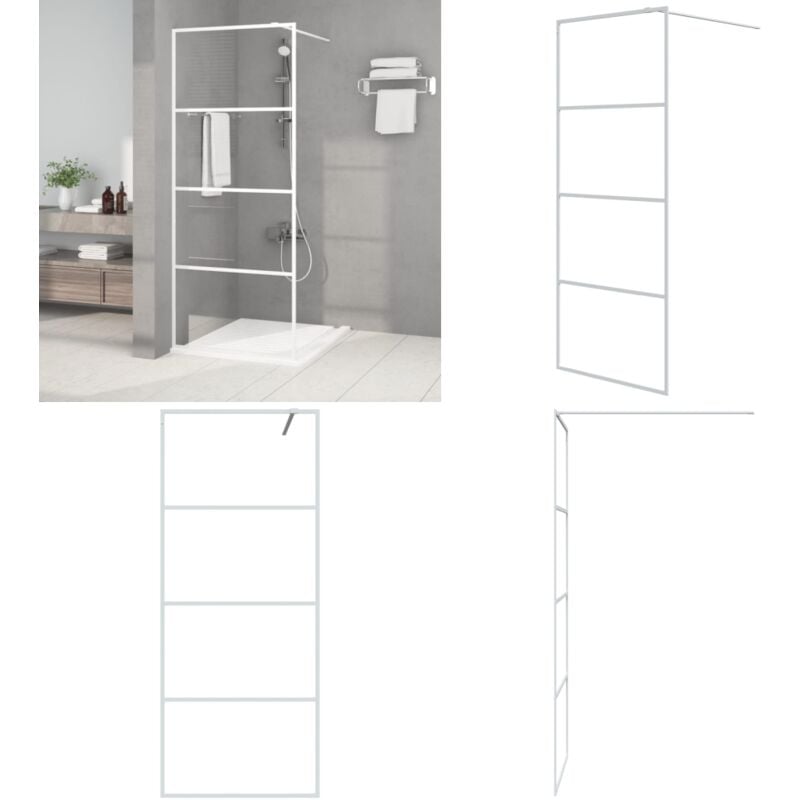 Vidaxl - Paroi de douche Blanc 80x195 cm Verre esg transparent - Pare Brise De Douche - Mur De Douche - Cabine De Douche - Douche Vitrée - Pare-brise