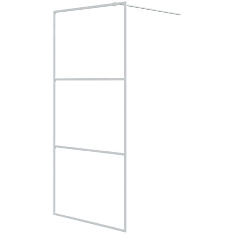 Paroi de douche Blanc 90x195 cm Verre ESG transparent CFW601452
