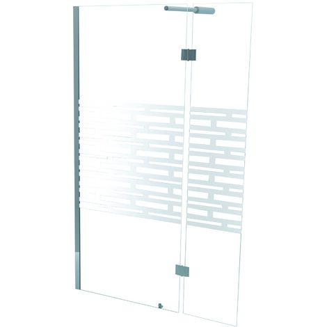 Paroi de douche CARIBA - Finition Chromé - Verre 6mm