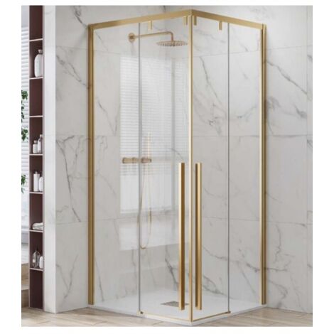 Paroi de douche coulissante SANTORINI 100 profilé doré 70 x200cm