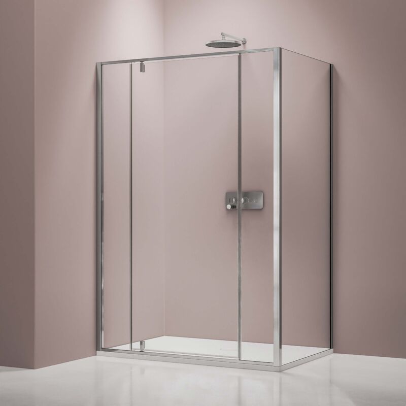 Paroi de douche verre 6mm Cabine de douche intégrale Parre douche angle portes pliantes entre 2 panneaux - NT607 flex - Toutes tailles dispo - 80 cm,