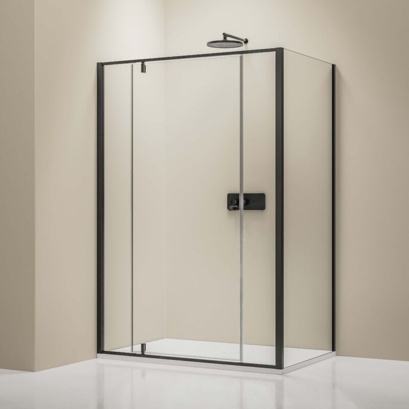 Bernstein - Paroi de douche verre 6mm Cabine de douche intégrale Parre douche angle portes pliantes entre 2 panneaux - NT607 flex - Toutes tailles