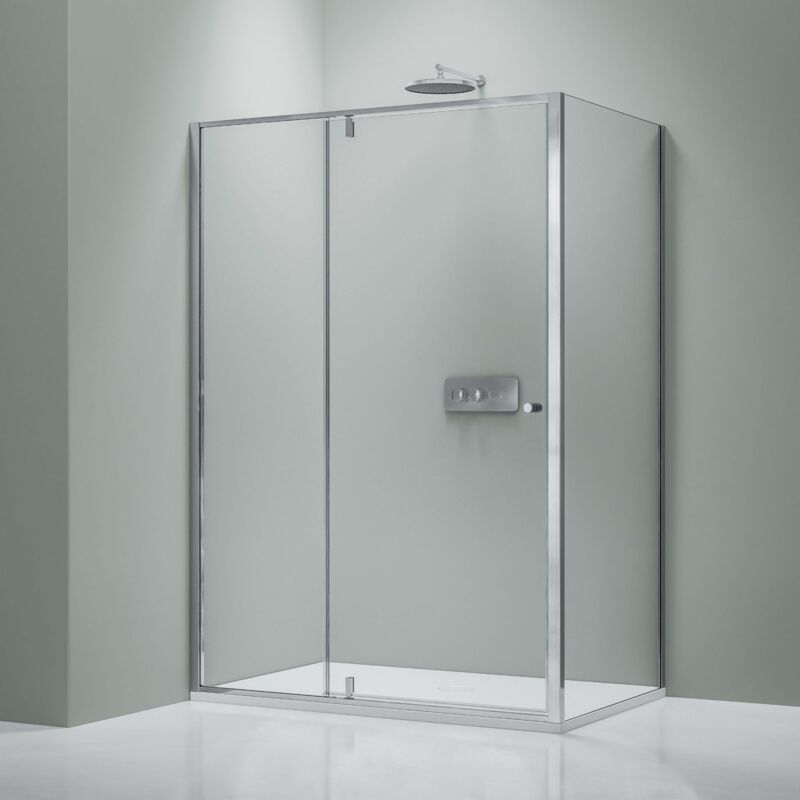 Paroi de douche Noire mat verre 6mm Cabine de douche intégrale Parre douche angle portes pliantes sur panneau - NT606 flex - Toutes tailles dispo