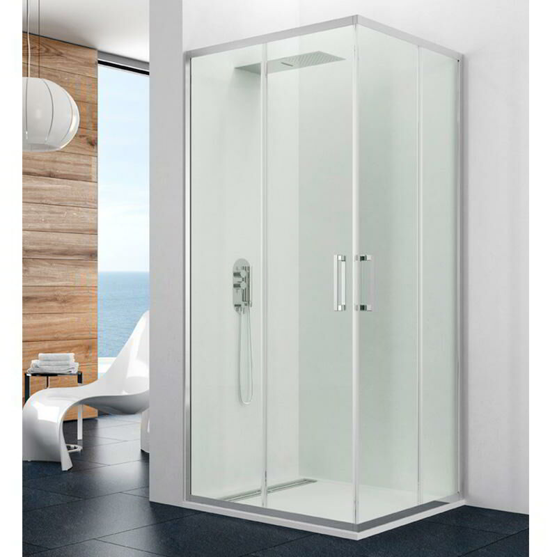 Paroi de douche d'angle PRESTIGE 120X80 - Mesure 1: 117-120 / Mesure 2: 77-80