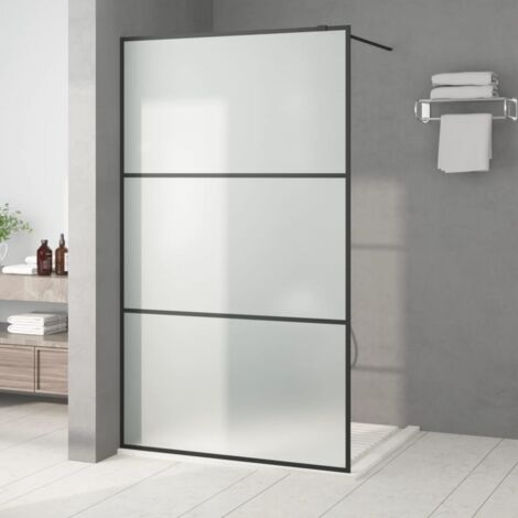 Paroi de douche  Écran de douche  Paroi fixe Noir 115x195 cm Verre ESG dépoli CVW55998