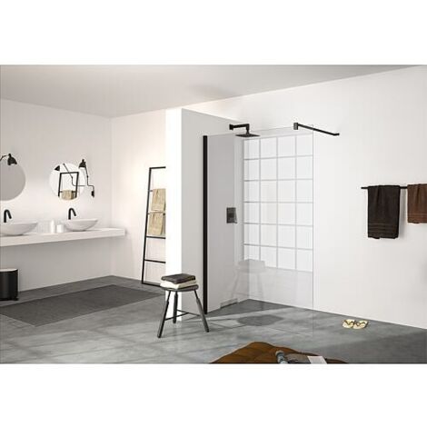 Paroi de douche en verre Hüppe modulaire avec kit de profilés muraux, l x H x P : 1085-1200 x 2000 x 6 mm ETC Black Edition