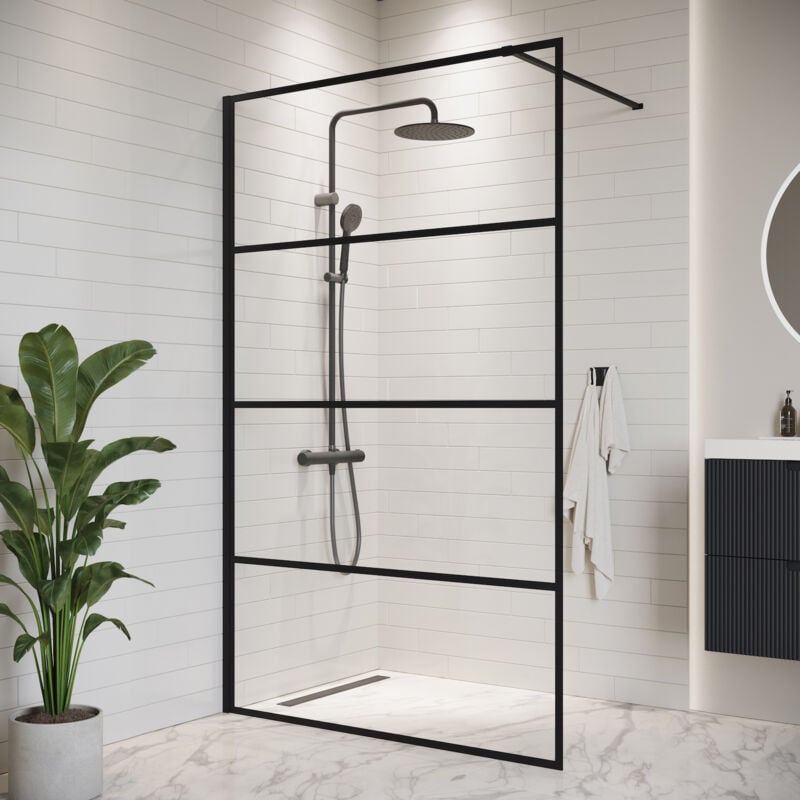 Badplaats - Douche à l'italienne Essos - 120 x 200 cm Noir - 8