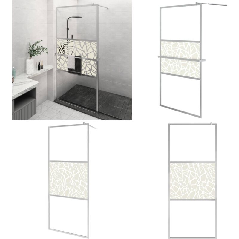 Vidaxl - Paroi de douche et étagère Chrome 115x195cm Verre ESG&Aluminium - Paroi De Douche - Douche - Salle De Bain - Étagère De Douche - Verre