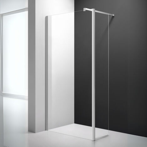 Paroi de douche Fixe 120 cm + Volet Mobile 40 cm - Transparente