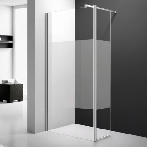 Paroi de douche Fixe 80 cm + Volet Mobile 40 cm - Sablée