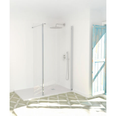 Paroi de douche fixe avec aile pivotante New Lisboa - 70 cm