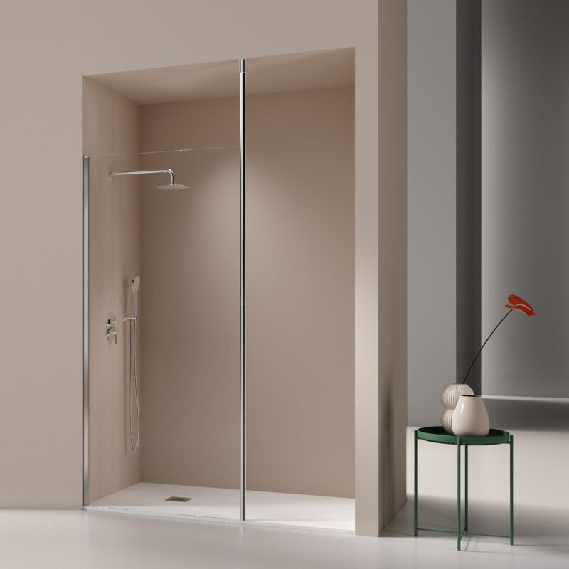 Paroi de douche fixe fresh levante profil chromé 70 cm Sans sérigraphie