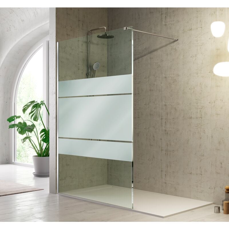 Paroi de douche fixe fresh verre sérigraphié 120 cm