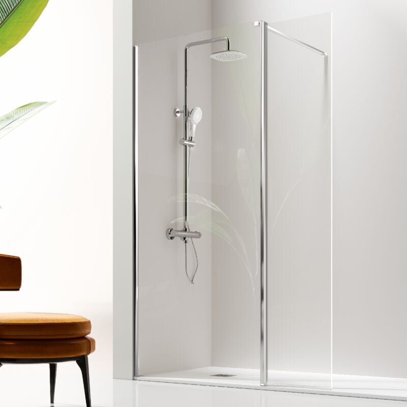 Kassandra - Paroi de douche fixe + Porte pivotante giro 105 cm
