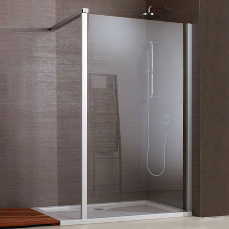 LEDA - Paroi de douche TYXO angle porte coulissante 80 x 80 verre  transparent blanc Réf. L13TX600131