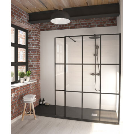 Paroi de douche fixe Single sérigraphié Black Orient - 120 cm