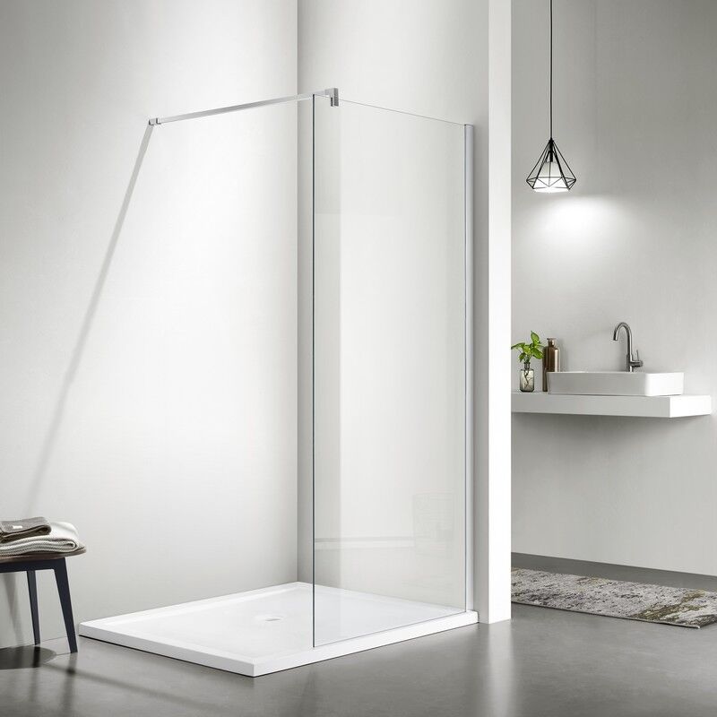 Rue Du Bain - Paroi de Douche Fixe 100 cm Verre 8 mm Profilé Alu mat - Bahia