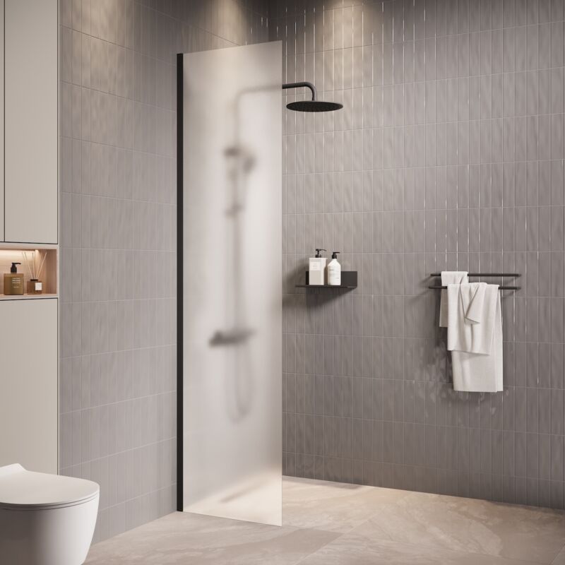 Badplaats - Douche à l'italienne Florida - 40 x 200 cm Noir -