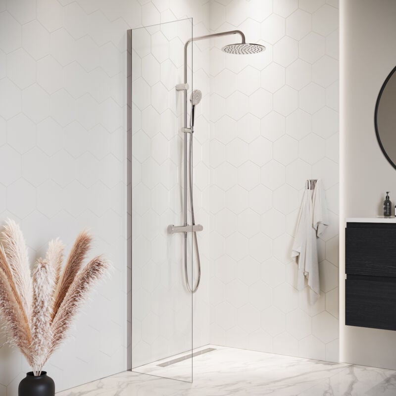 Badplaats - Douche à l'italienne Florida - 40 x 200 cm Chrome