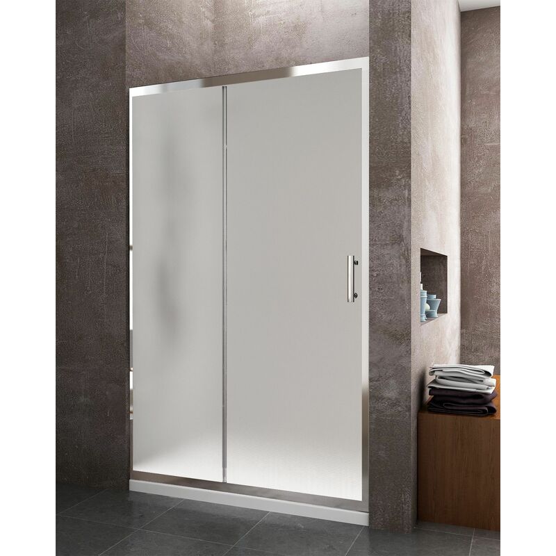 Paroi de douche frontale - 1 porte coulissante et 1 panneau fixe 170CM translucide