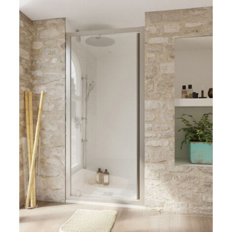 Paroi de douche frontale pivotante Style Nickel brossé - 90 cm