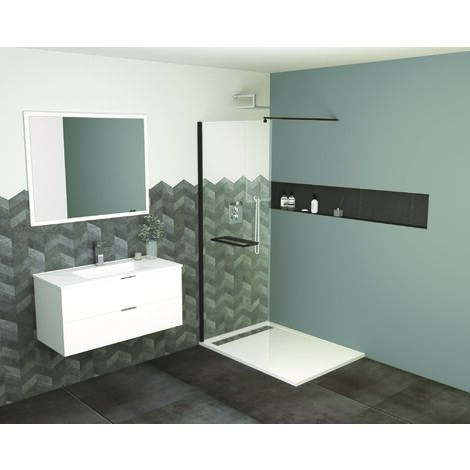 Paroi de douche INDUS 140CM NOIR 8MM
