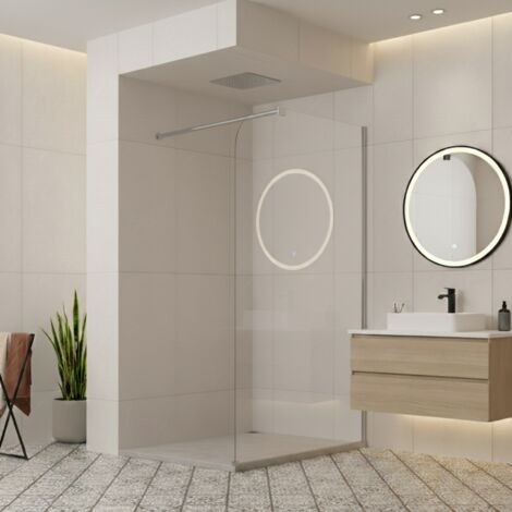 Paroi de douche italienne Clear - 110 x 195 cm - Chrome - Droite - LUCIA