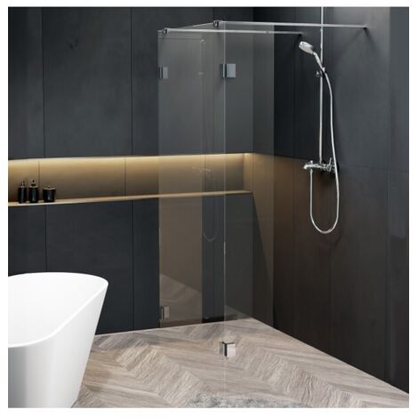 Paroi de douche italienne SCANDIC NXT 202 RIHO 136x37 x200 cm à charnières chromées