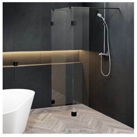Paroi de douche italienne SCANDIC NXT 202 RIHO 136x37 x200 cm à charnières noires