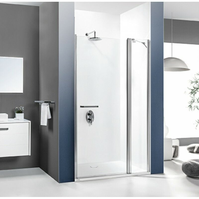 Paroi de Douche Leda 1 Porte Pivotante et 1 Partie Fixe en Ligne Largeur 120cm - L13PR501031