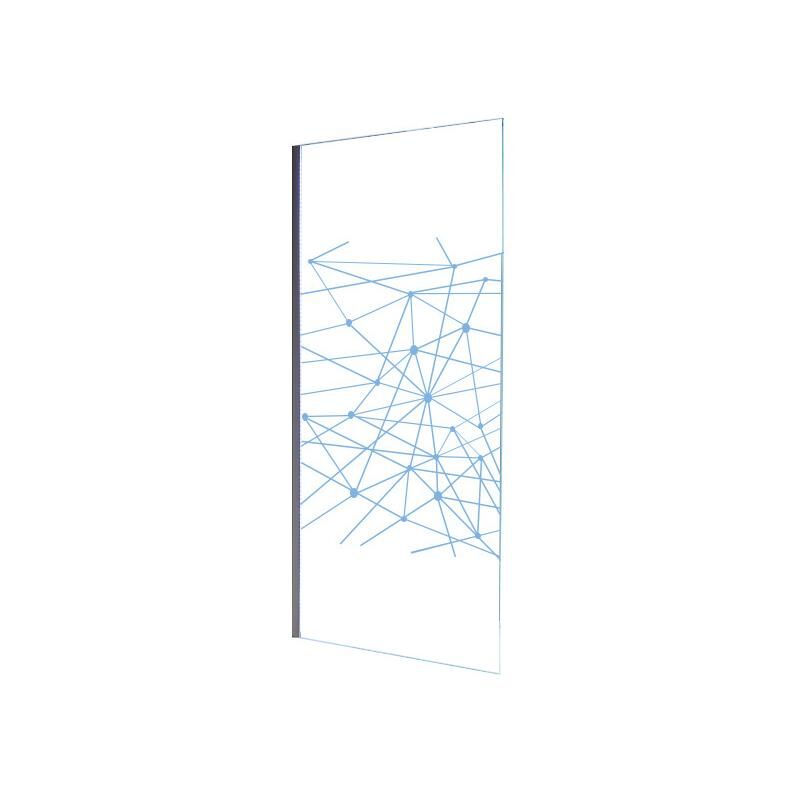 Vente-unique - Paroi de douche à l'italienne avec leds tecla - 120X200 cm