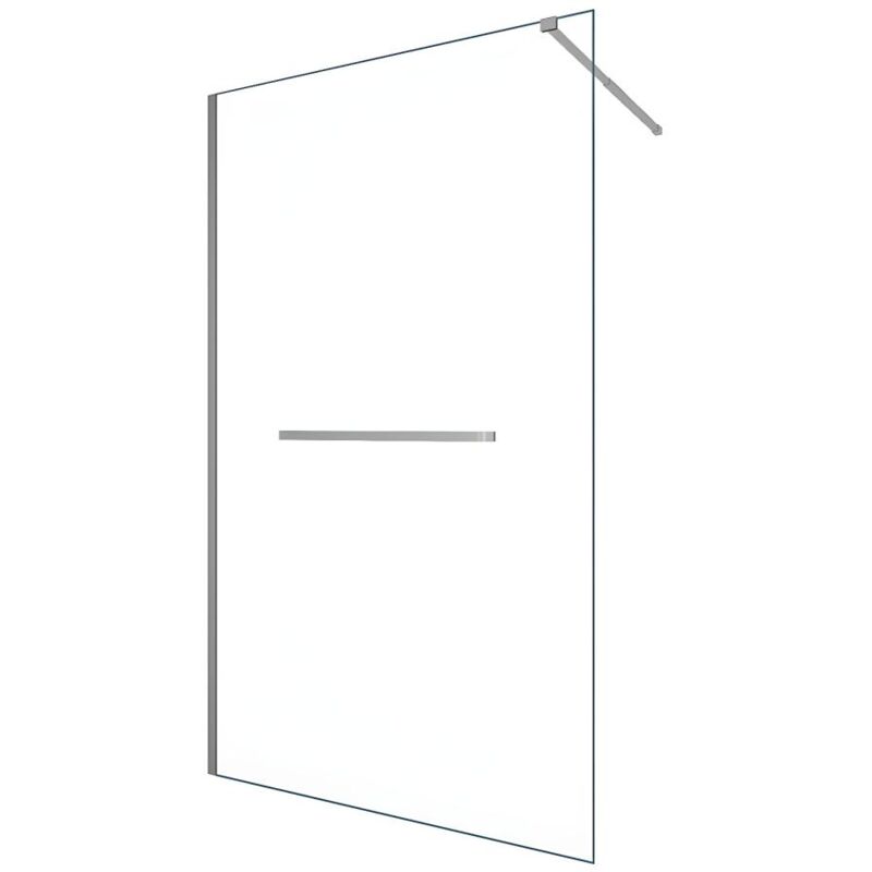Vente-unique - Paroi de douche à l'italienne avec porte-serviette - 120 x 200 cm - Chrome - Verre trempé - kristen