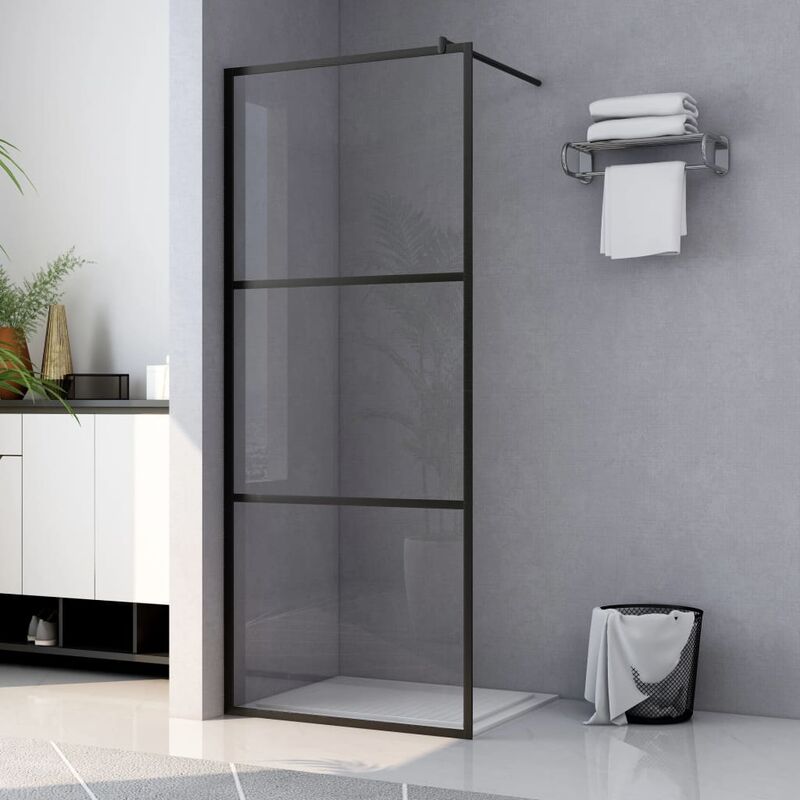 Vidaxl - fimei Paroi de douche à l'italienne à verre esg Noir 100x195 cm